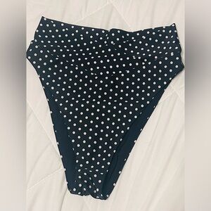 Aerie Black & White Polka Dot Bikini Bottom